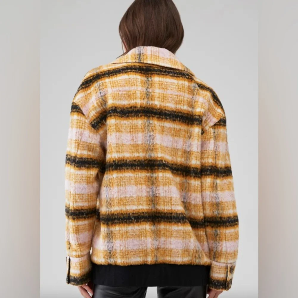For Love & Lemons Rachel Jacket XXS NWT – Fuzzy Plaid Fall Layer - Picture 6 of 7